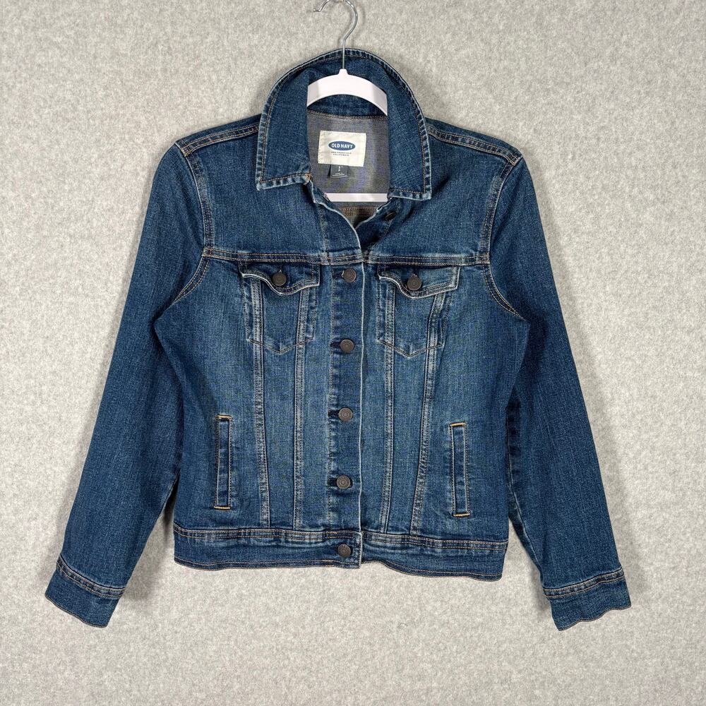 Old Navy Jean Jacket Small Stretch Western Coastal Cowgirl Trucker Y2K Denim‎